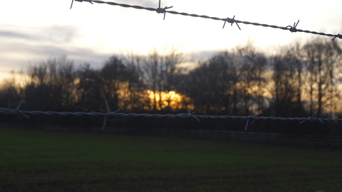 Wire fence and sunset animated image