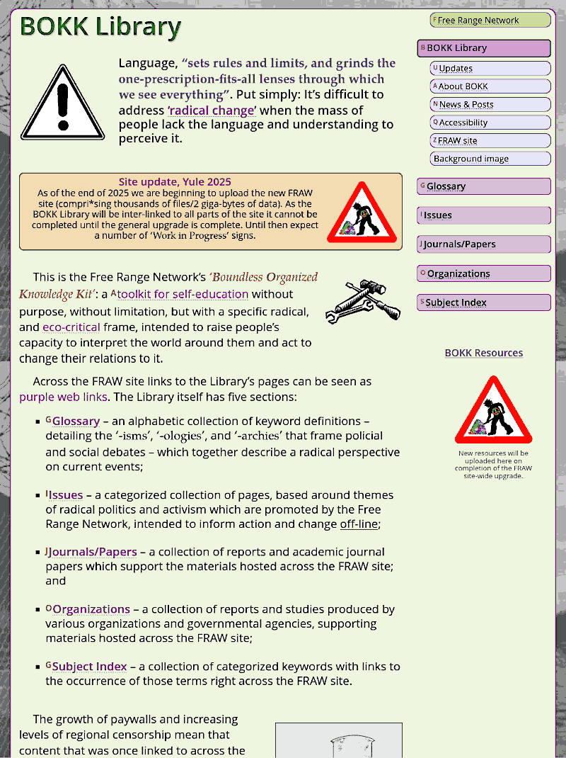 BOKK Library: ‘FRAW website main index, January 2006’