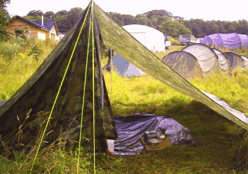 Example of a storm rigged cook tent