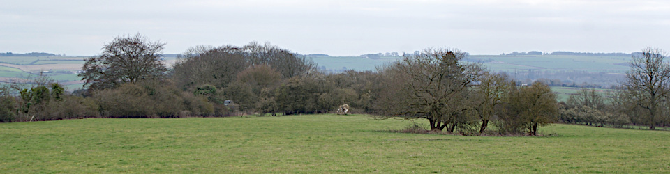 Landscape image, ‘Lyneham Long Barrow viewed from near The Roundabout’