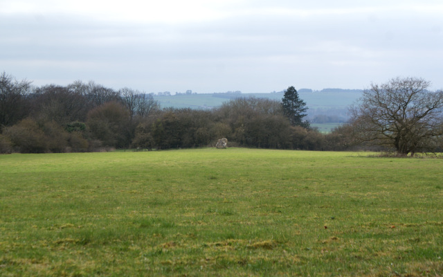 Landscape image, ‘Looking downhill towards Lyneham Long Barrow’